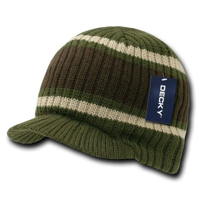 1 Dozen Beanies Striped Gi Campus Skull Caps Hats Ski Wholesale Bulk