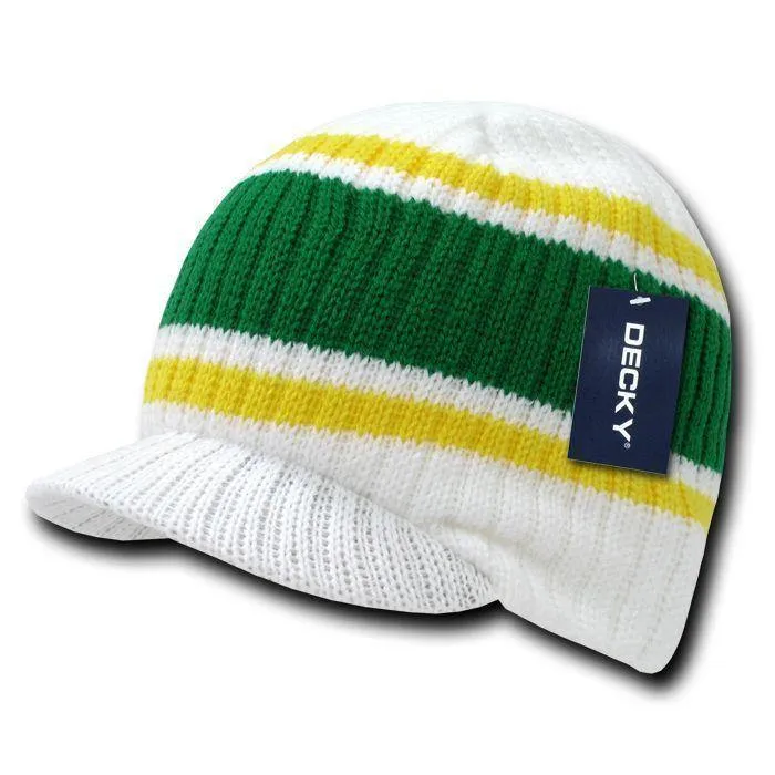 1 Dozen Beanies Striped Gi Campus Skull Caps Hats Ski Wholesale Bulk