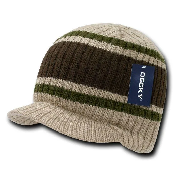 1 Dozen Beanies Striped Gi Campus Skull Caps Hats Ski Wholesale Bulk