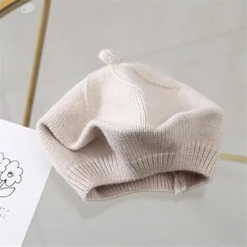 Beret Hat Baby Girls Autumn Winter Warm Hat Little Girls Knitted Hats   171229