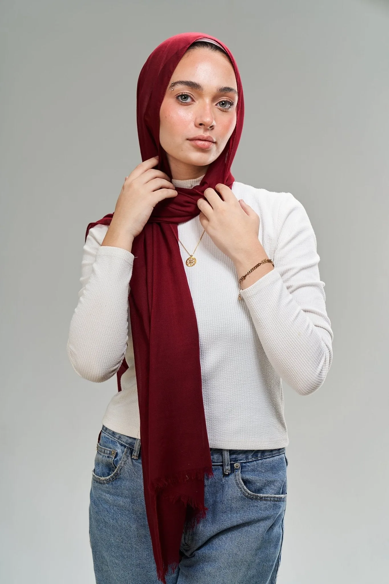 Burgundy cotton
