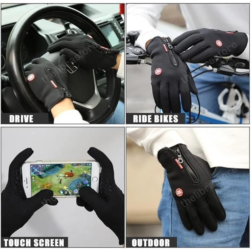 (Buy 2 Get 1) Cuzcare Unisex Winter Warm Thermal Gloves Waterproof Touch Screen Sports For Men And Women