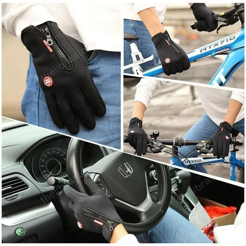 (Buy 2 Get 1) Cuzcare Unisex Winter Warm Thermal Gloves Waterproof Touch Screen Sports For Men And Women