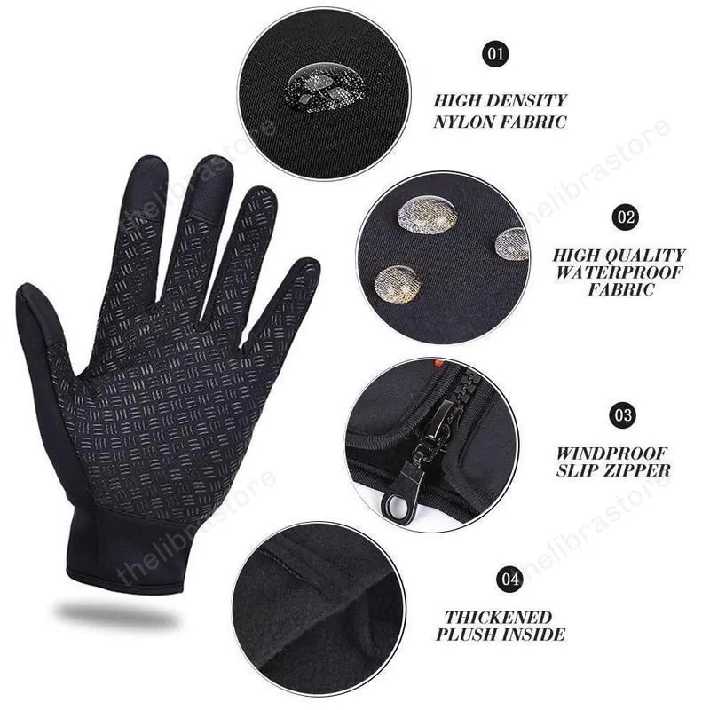 (Buy 2 Get 1) Cuzcare Unisex Winter Warm Thermal Gloves Waterproof Touch Screen Sports For Men And Women
