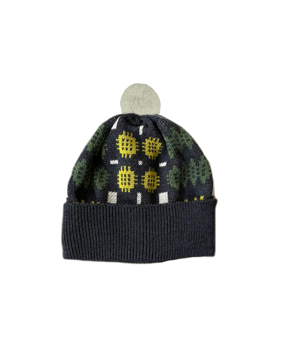Carthen Pom Beanie - Anthracite/Pea