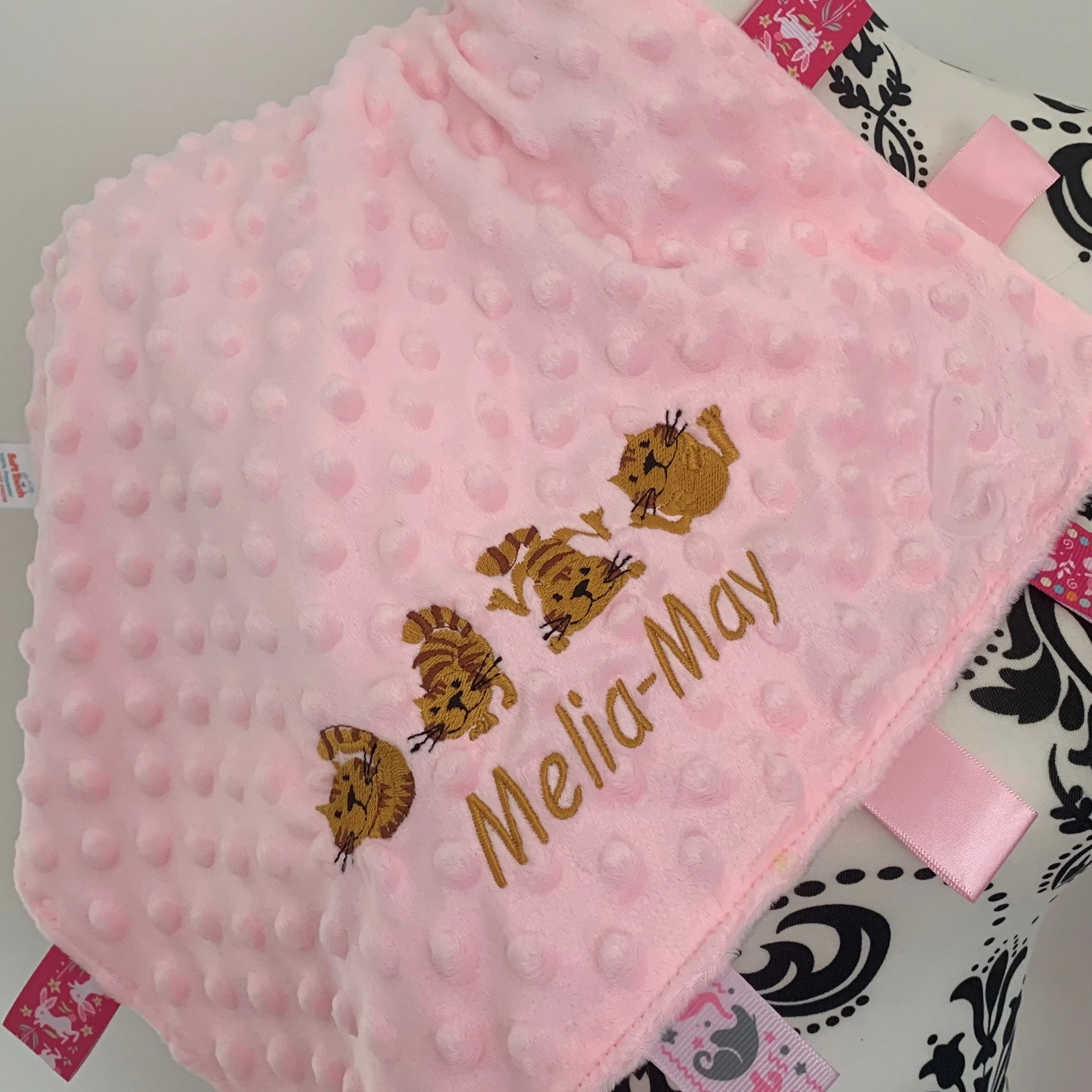 Cats - Baby Bubble Taggy Blanket / Satin Comforter - Personalised