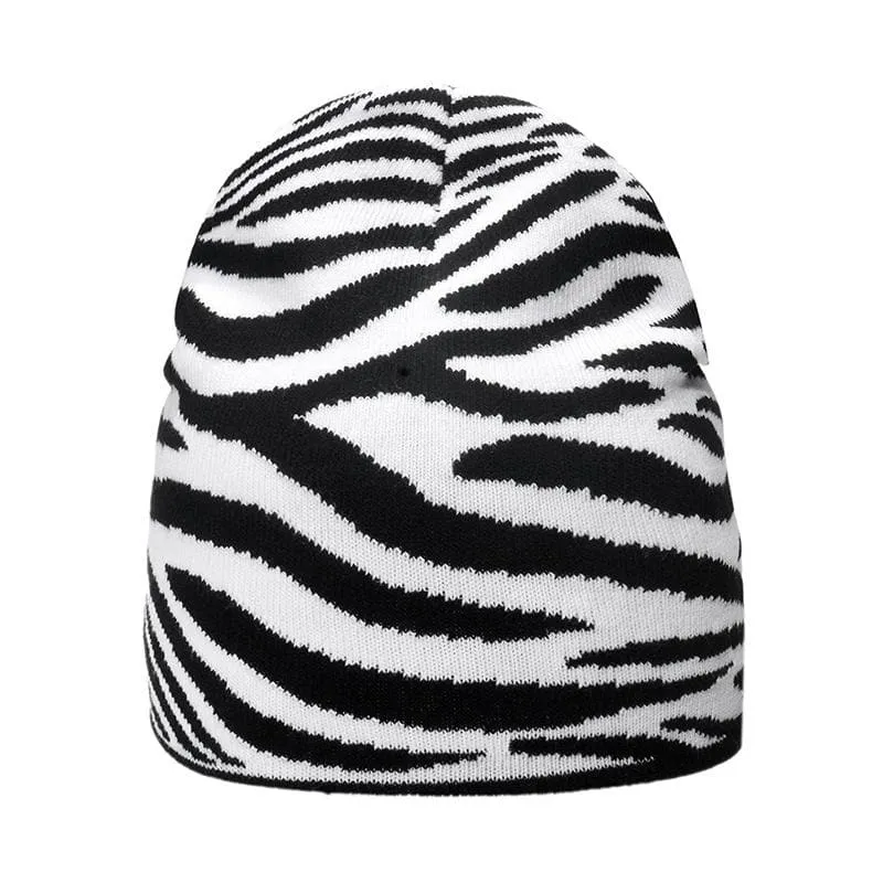 Contrast knitted beanie cap
