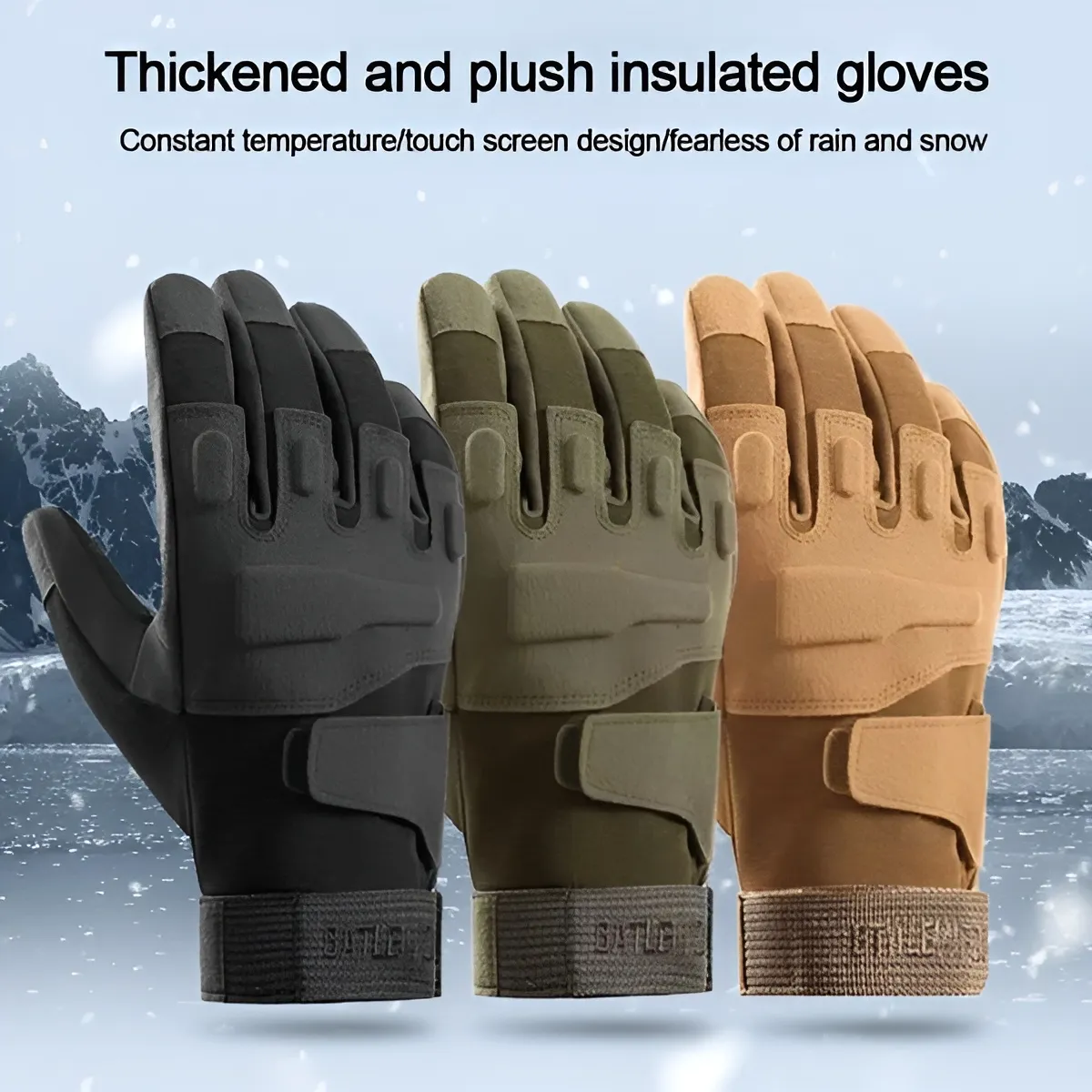 Cuzcare Glove for Men Warm Sport Protection Design Anti-Slip Touchscreen Winter