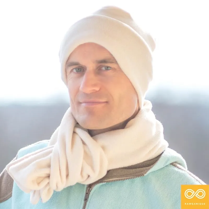 EVEREST Reversible 100% Organic Cotton Fleece Warm Winter Ski Hat Beanie (No Polyester, No Plastic)