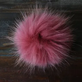 Jimmy Beans Wool Fur Pom Poms - Pink - Snap (6")