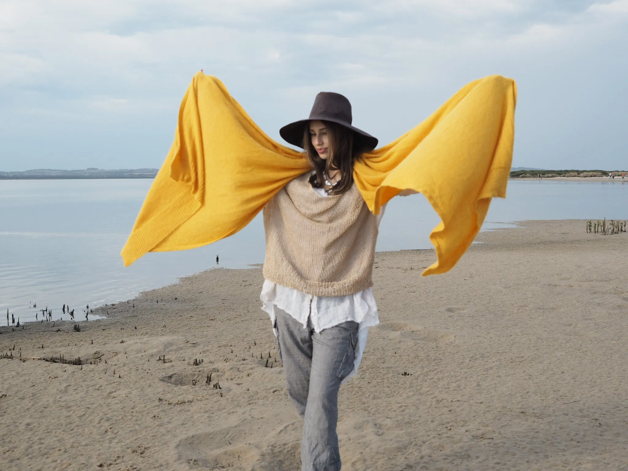 Light weight wrap (Alpaca) buttercup