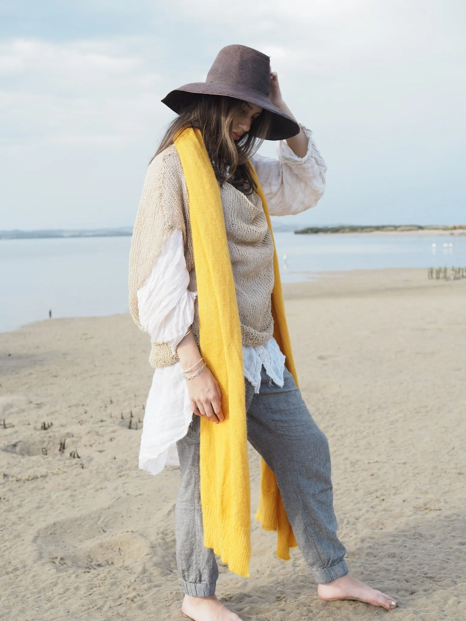 Light weight wrap (Alpaca) buttercup