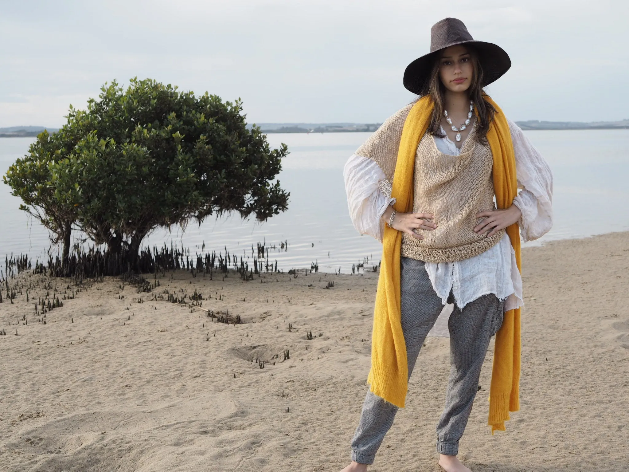 Light weight wrap (Alpaca) buttercup