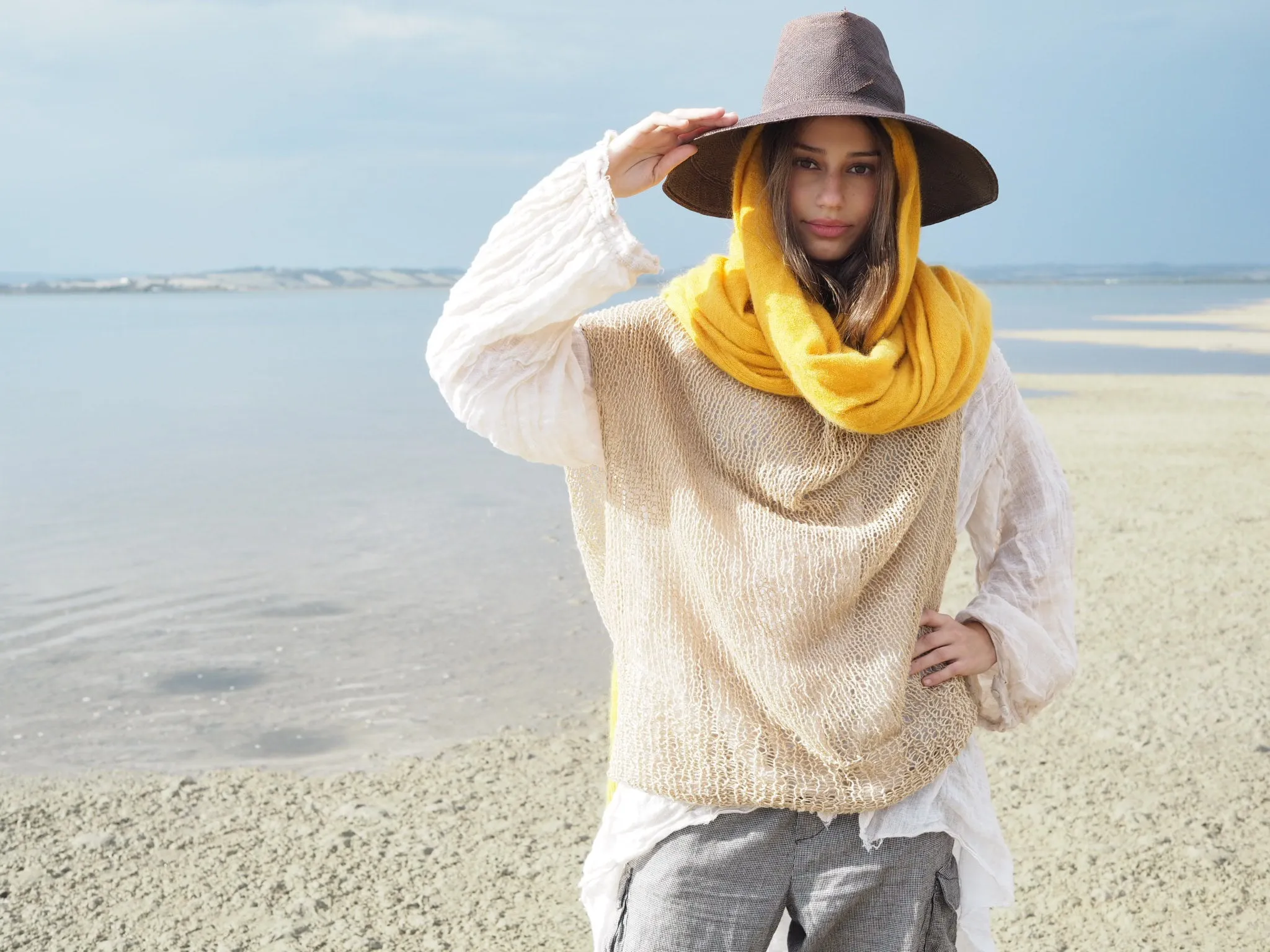Light weight wrap (Alpaca) buttercup