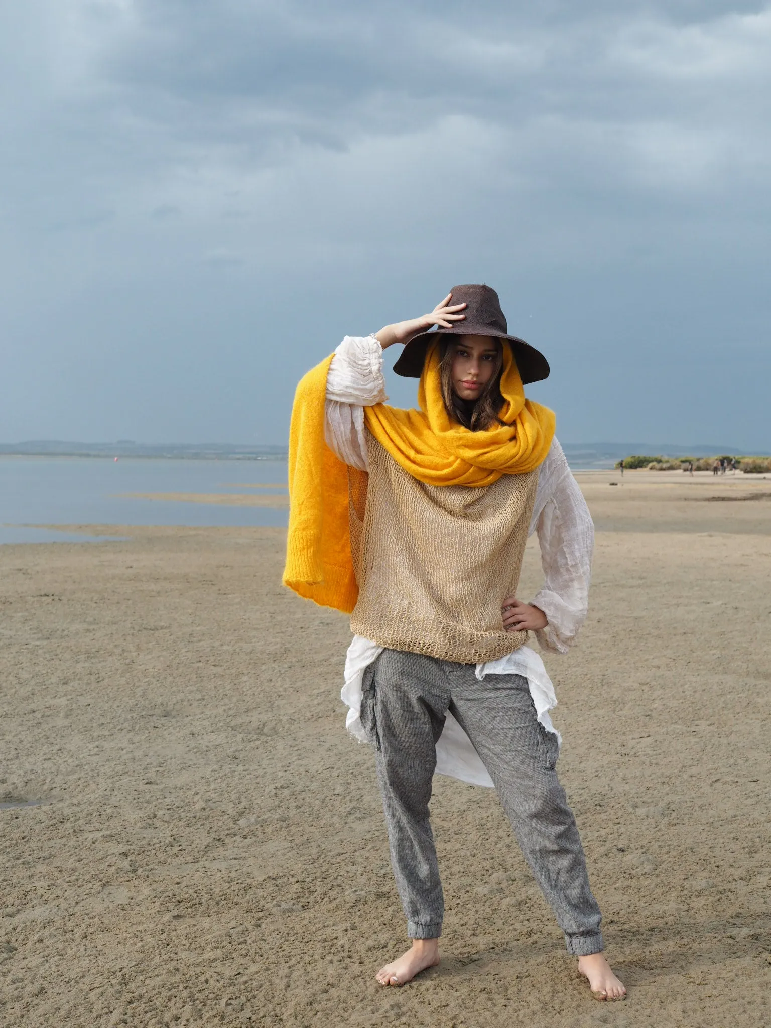 Light weight wrap (Alpaca) buttercup