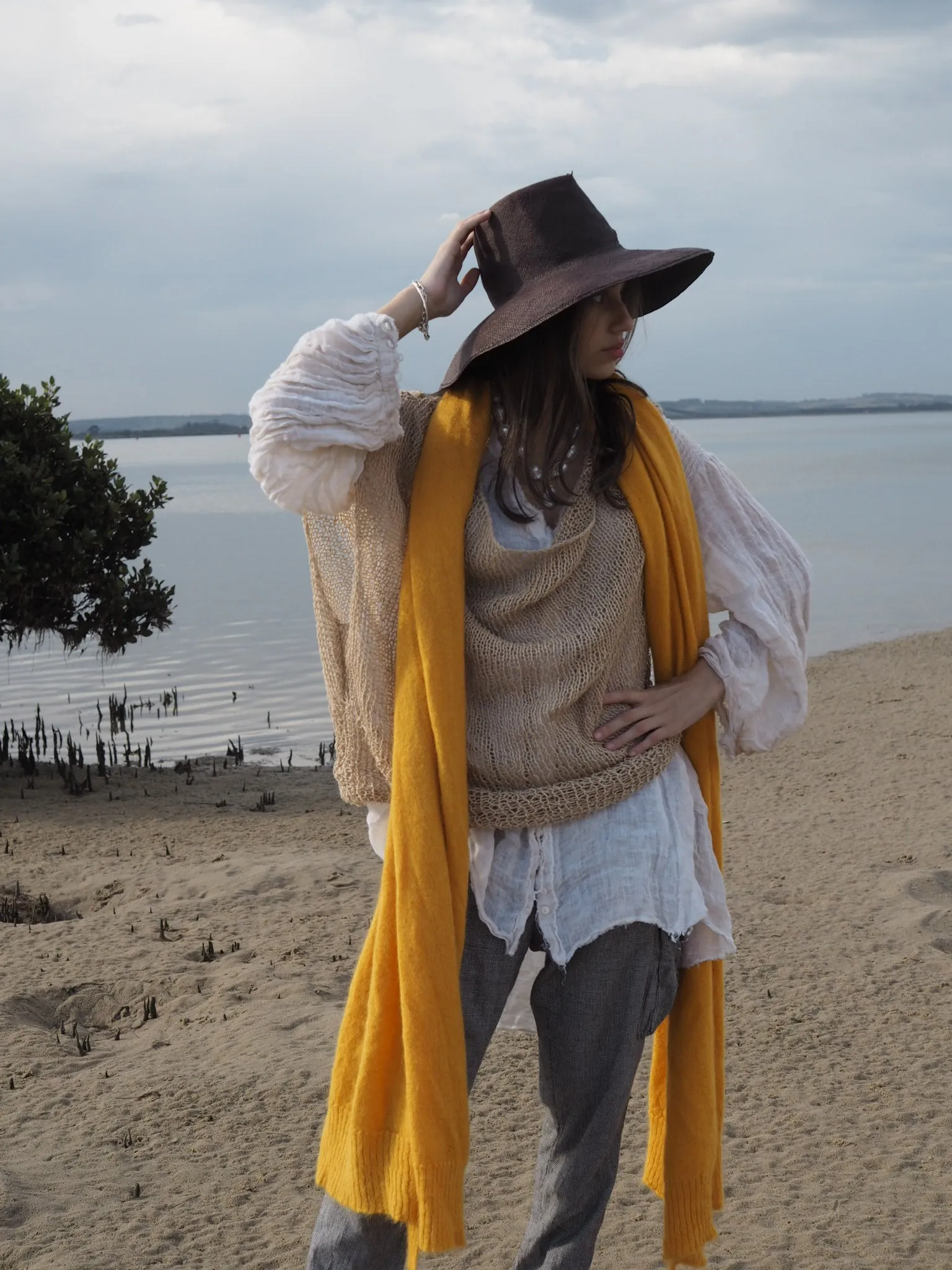 Light weight wrap (Alpaca) buttercup