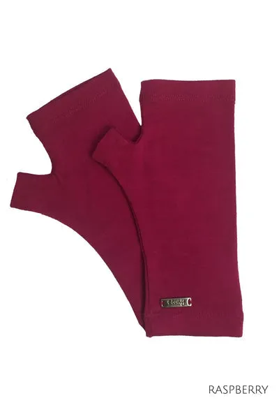 MERINO WOOL FINGERLESS GLOVES WOMENS RASPBERRY