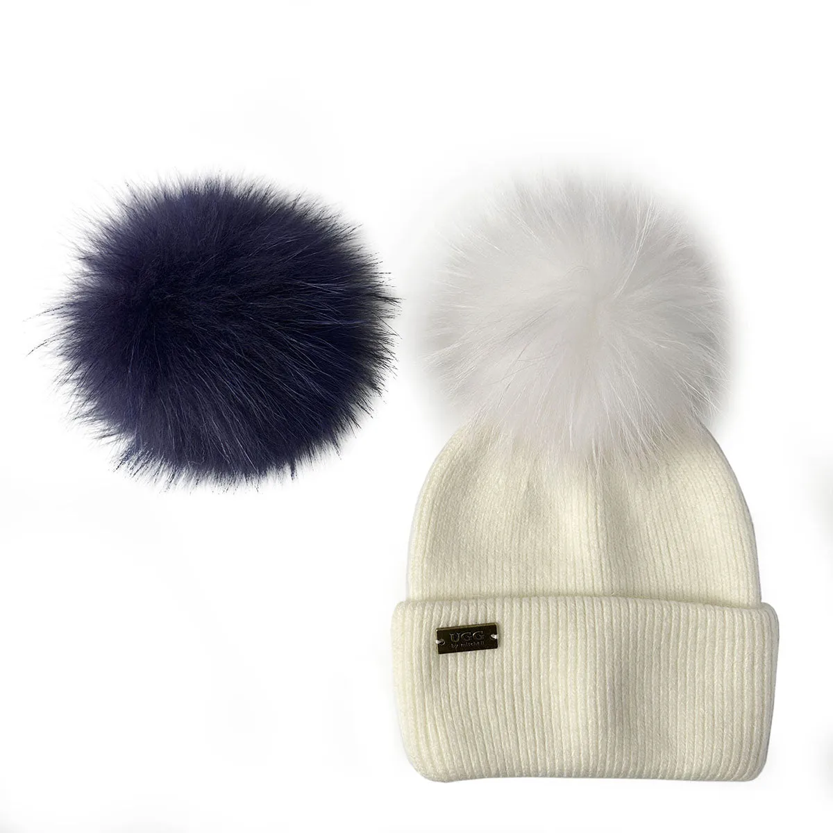 Mitchell-Y Pom Pom UGG Beanies 3P