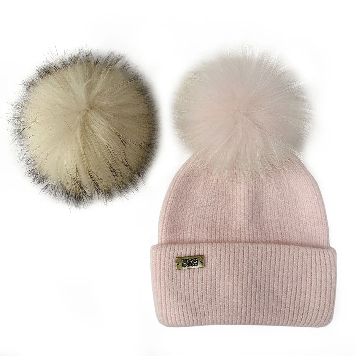 Mitchell-Y Pom Pom UGG Beanies 3P