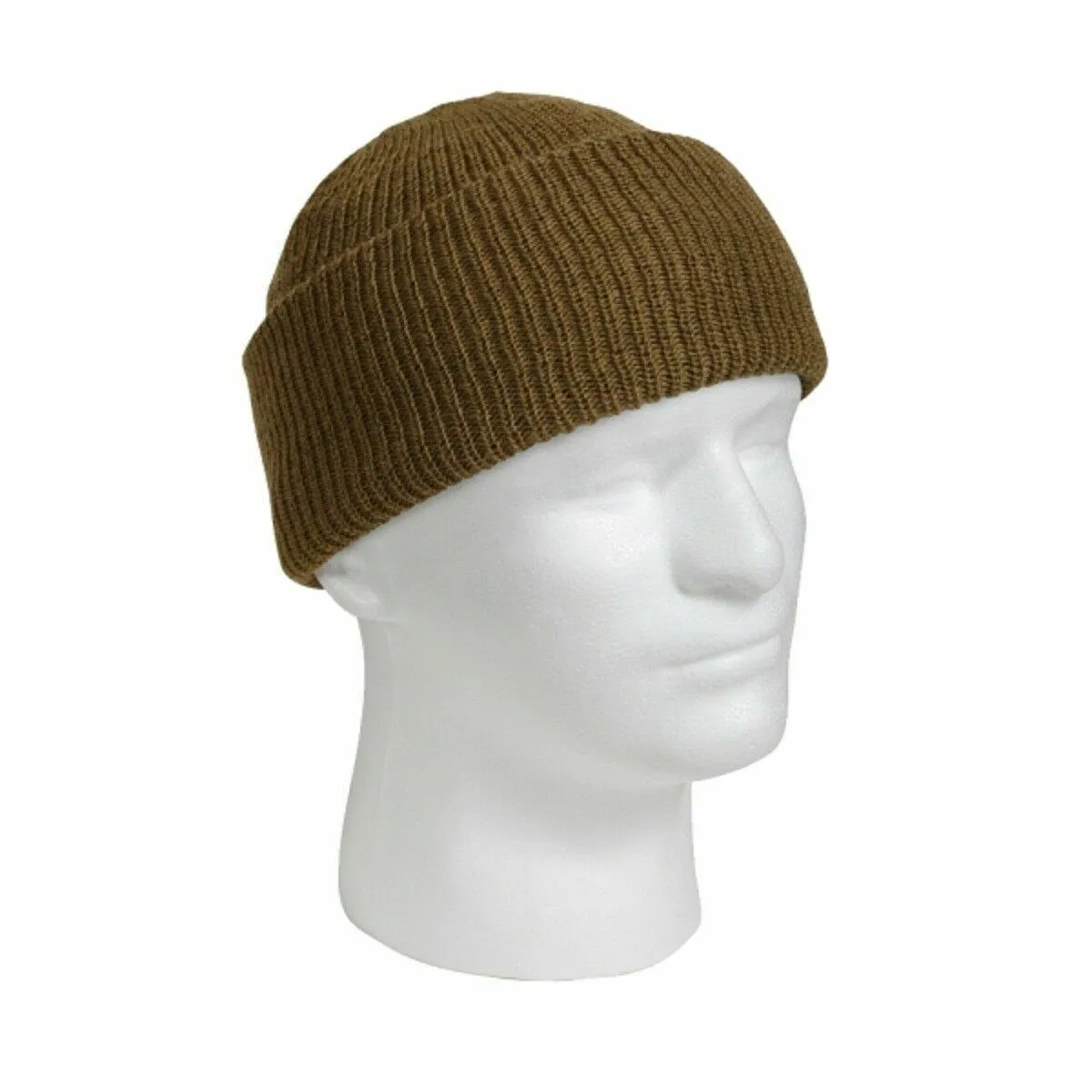 NEW GENUINE MILITARY ISSUE 100% WOOL BROWN WATCH CAP COLD WEATHER HAT U.S.A MADE