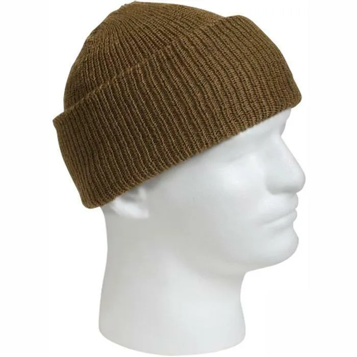 NEW GENUINE MILITARY ISSUE 100% WOOL BROWN WATCH CAP COLD WEATHER HAT U.S.A MADE