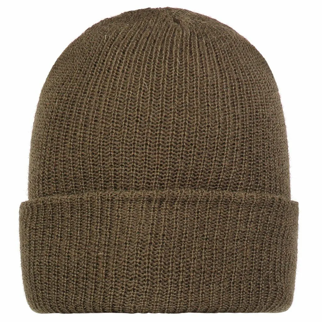 NEW GENUINE MILITARY ISSUE 100% WOOL BROWN WATCH CAP COLD WEATHER HAT U.S.A MADE