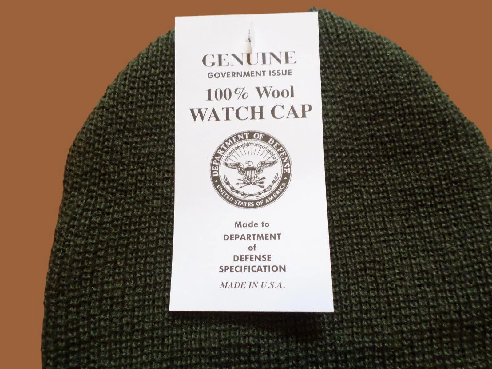 NEW GENUINE MILITARY ISSUE 100% WOOL GREEN WATCH CAP COLD WEATHER HAT U.S.A MADE