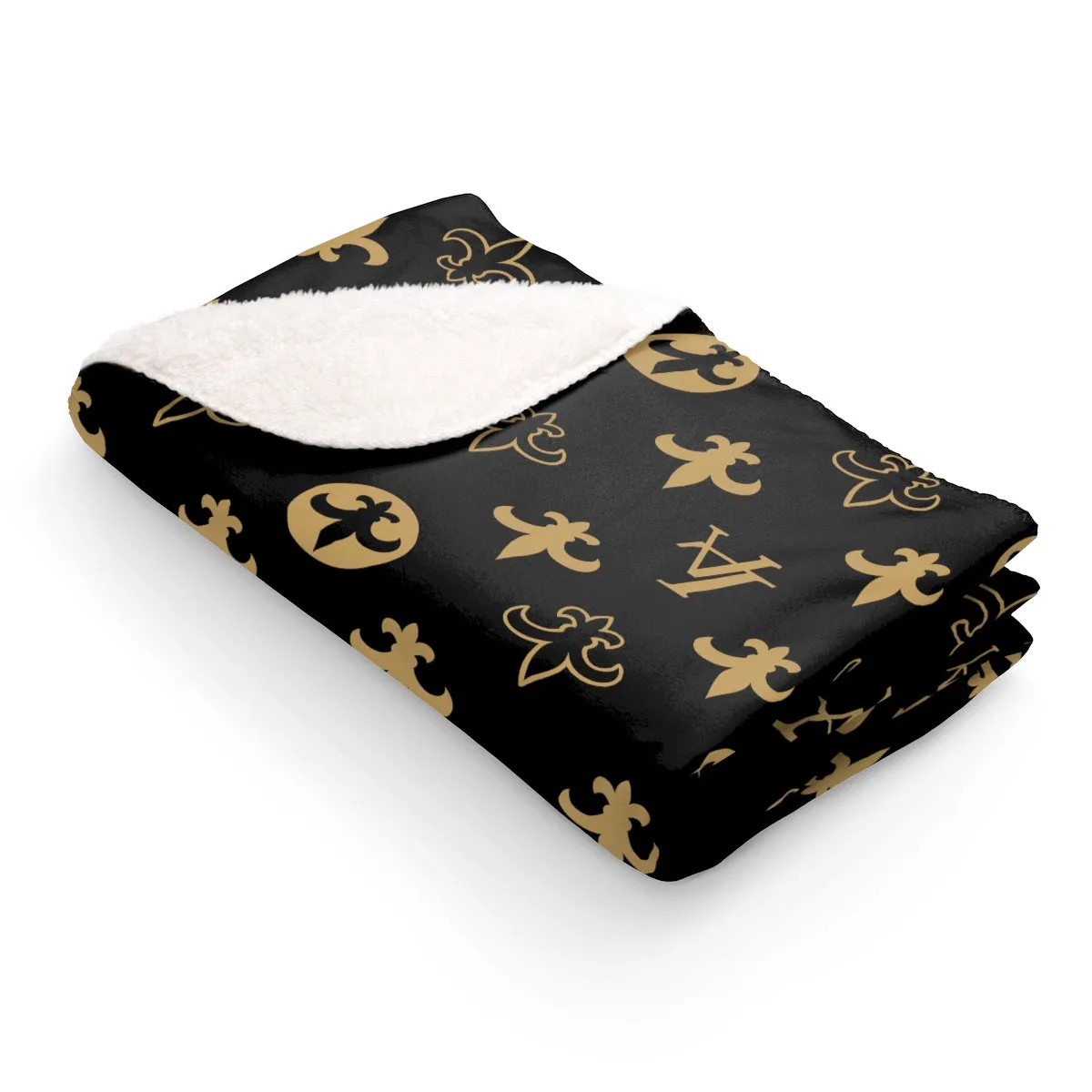 New Orleans Saints Louisiana "Louis" Sherpa Fleece Blanket 50x60
