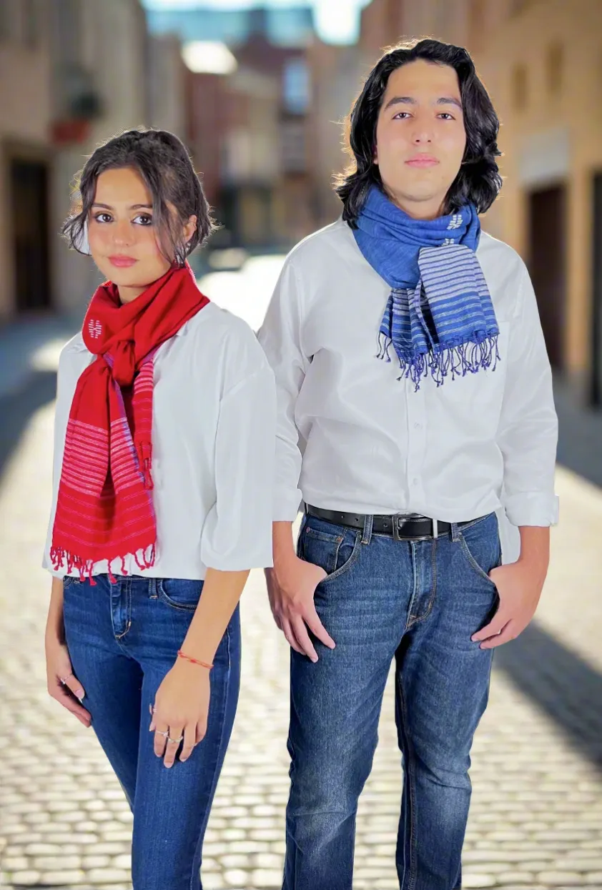 Wholesale - Indigo (Vegan) Peace Silk & Cotton Scarf